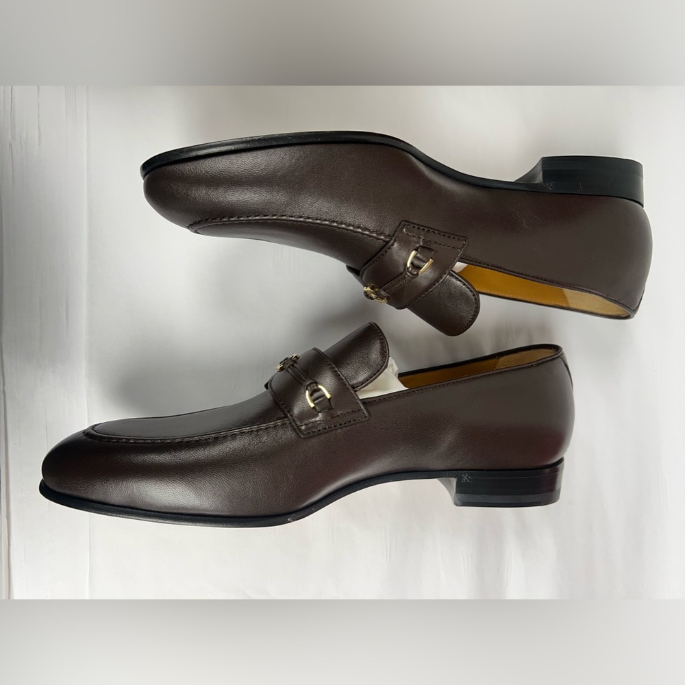 Gucci Interlocking-g Leather Loafers in Cocoa - Picture 4 of 8